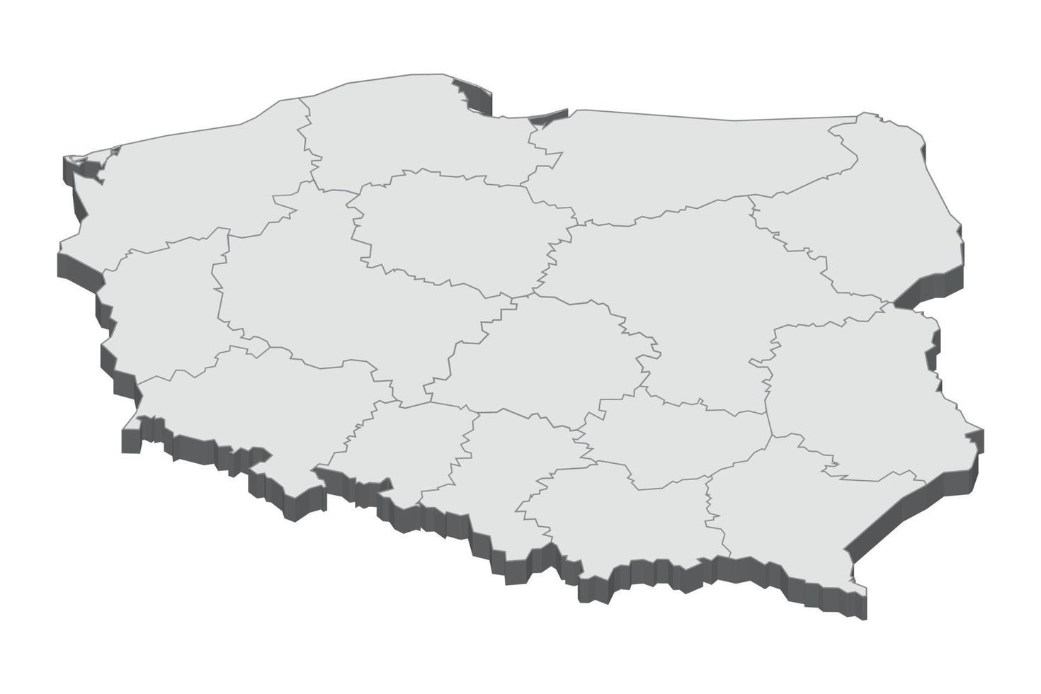 Ilustración de mapa 3d de polonia vector