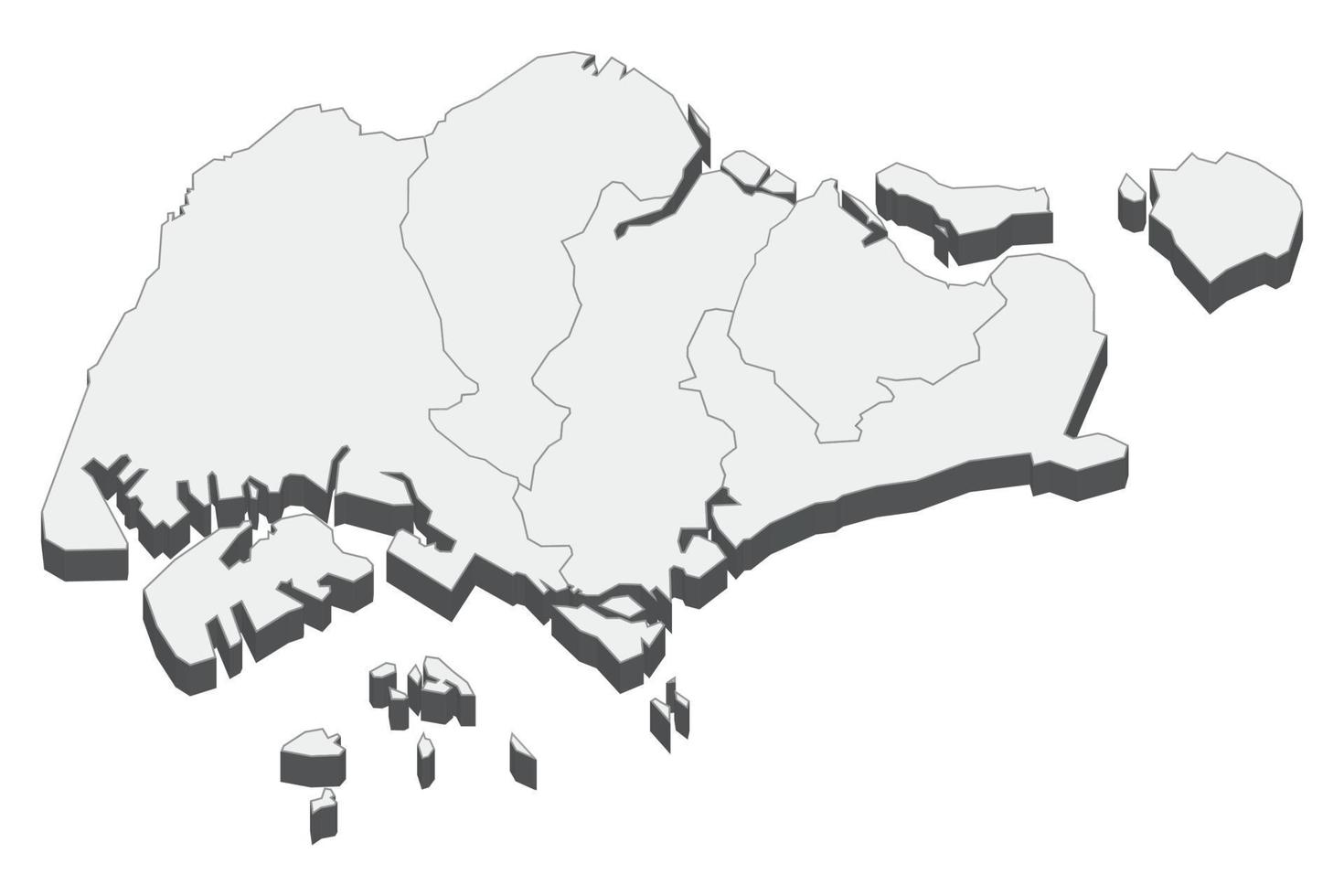 Ilustración de mapa 3D de Singapur vector