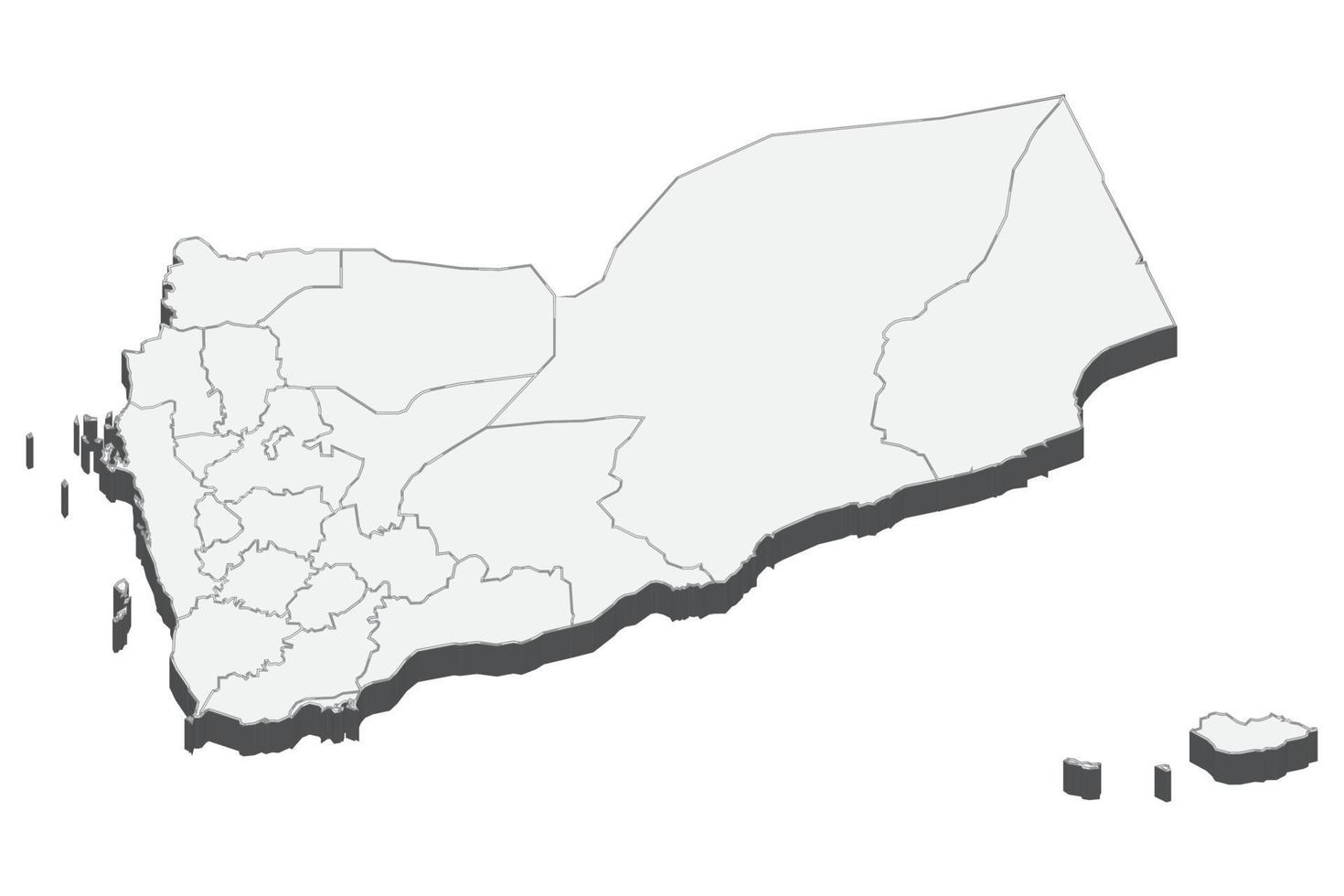 Ilustración de mapa 3d de Yemen vector