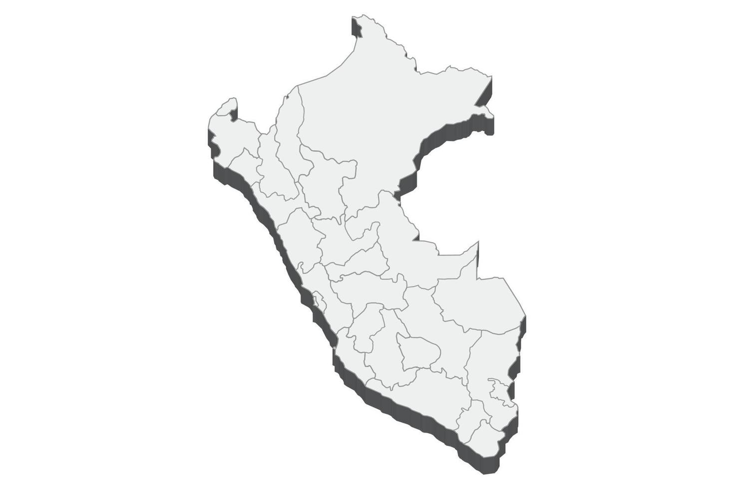 Ilustración de mapa 3D de Perú vector