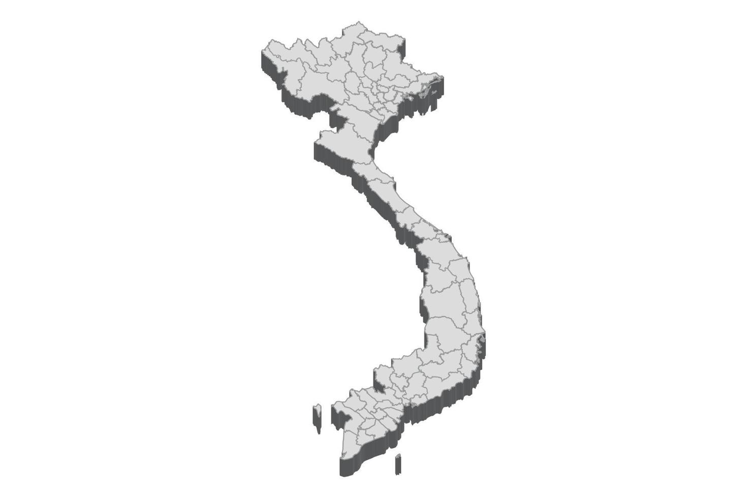 Ilustración de mapa 3d de vietnam vector