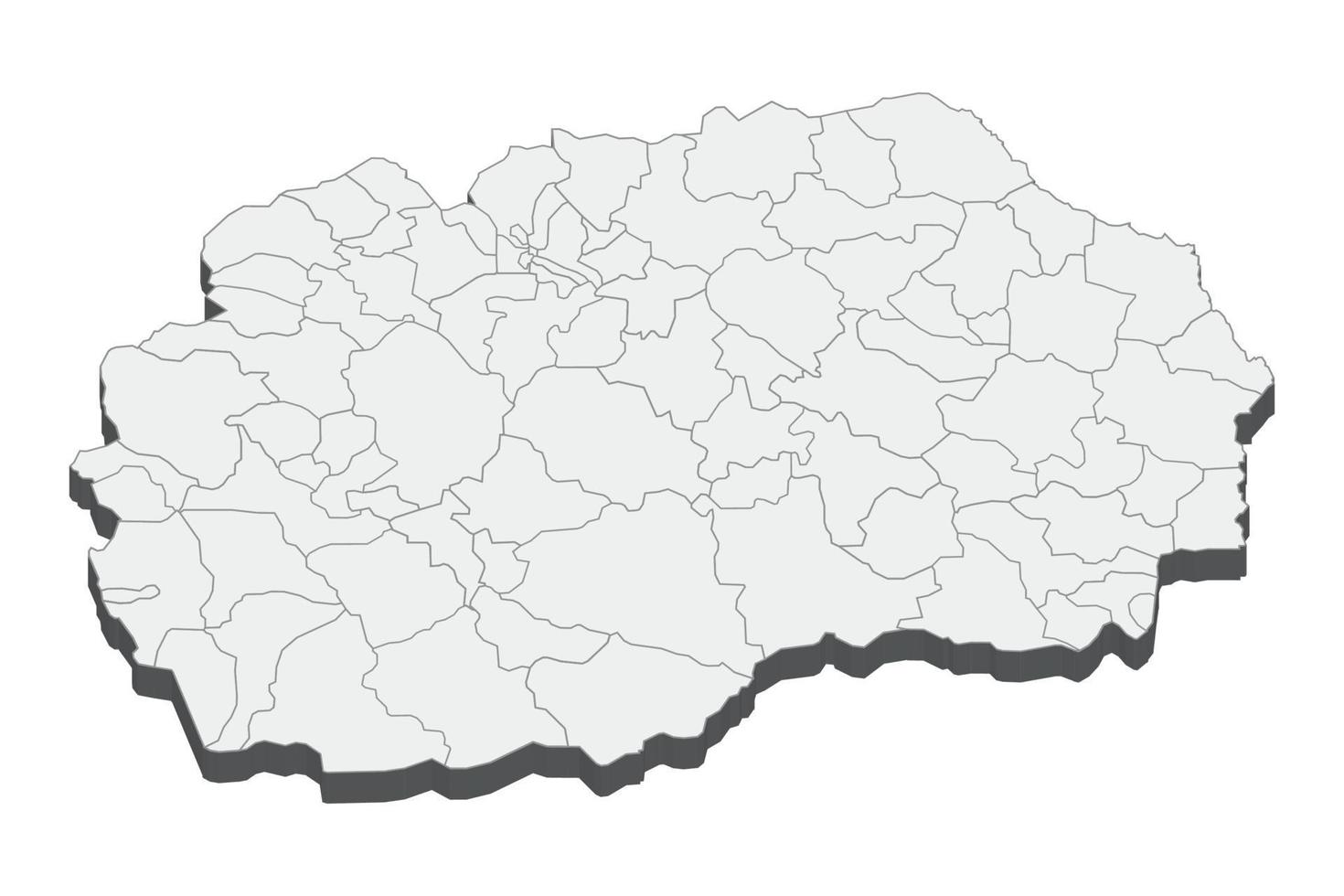 Ilustración de mapa 3d de macedonia vector