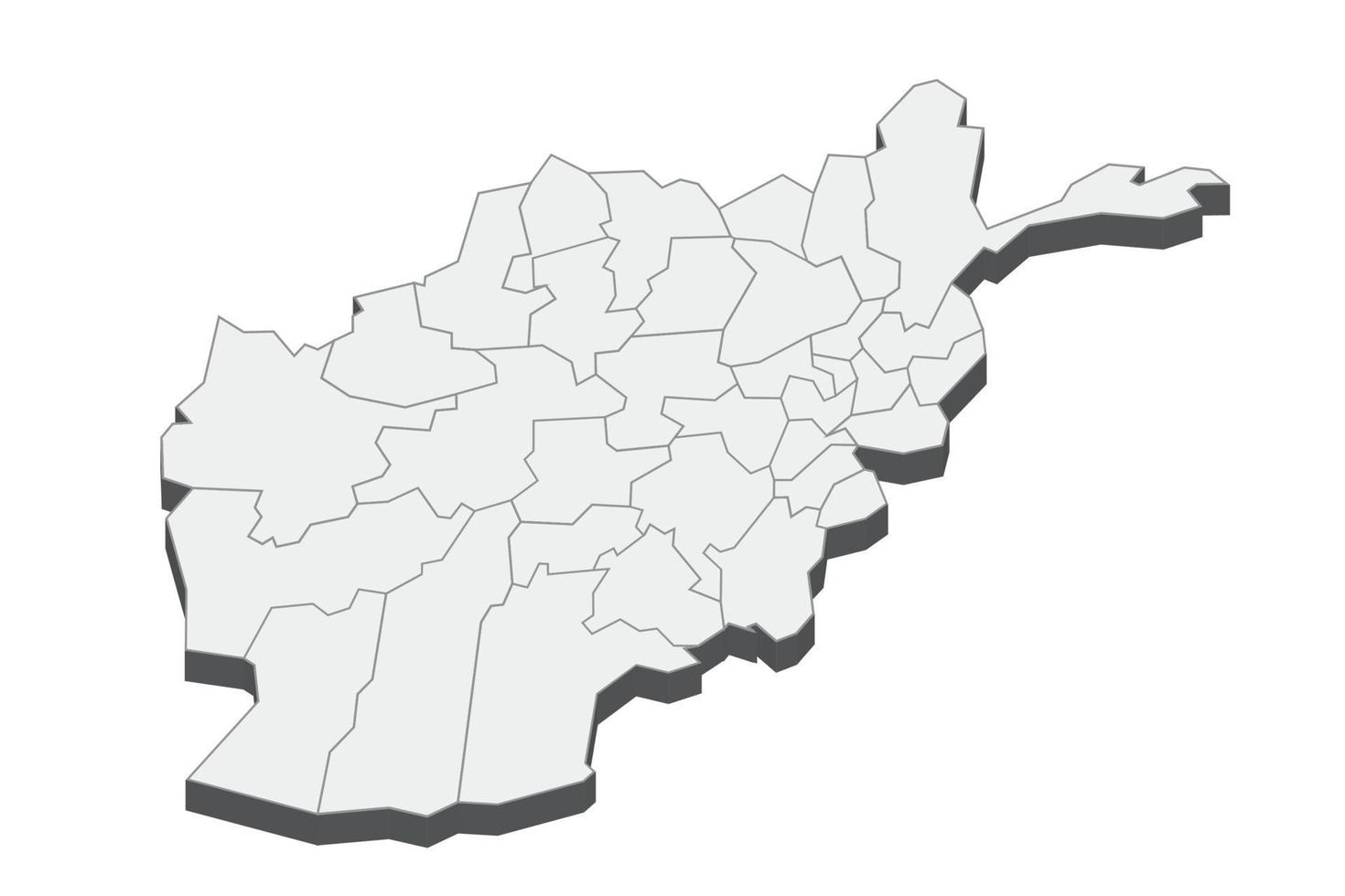 3D map illustration of Afghanistan vector