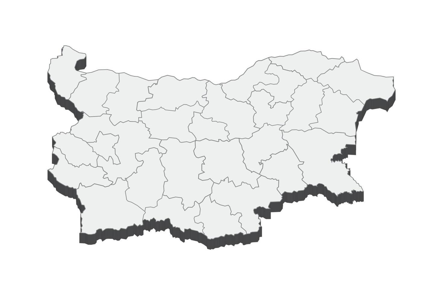 3D map illustration of Bulgaria vector
