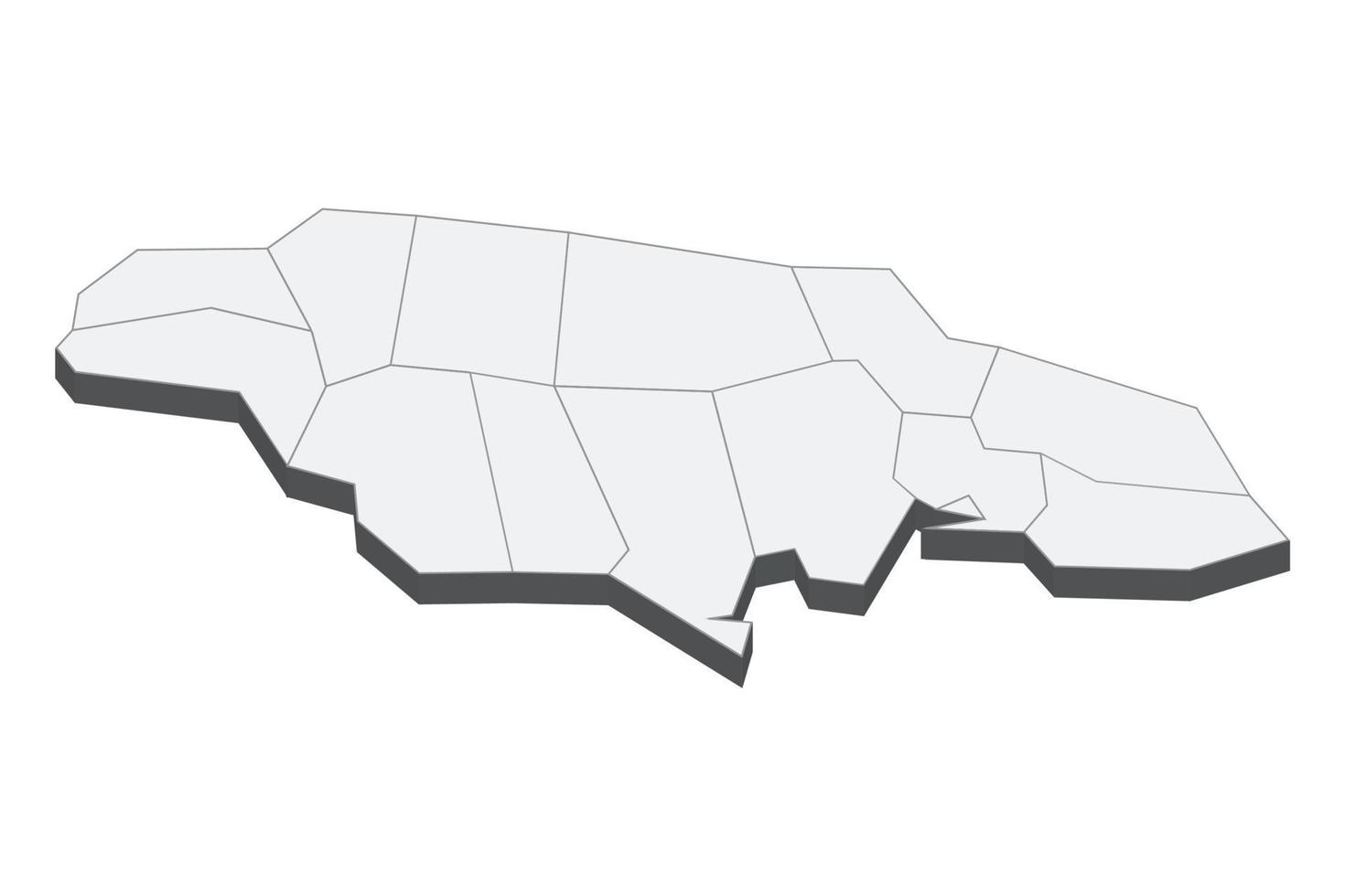 3D map illustration of Jamaica vector