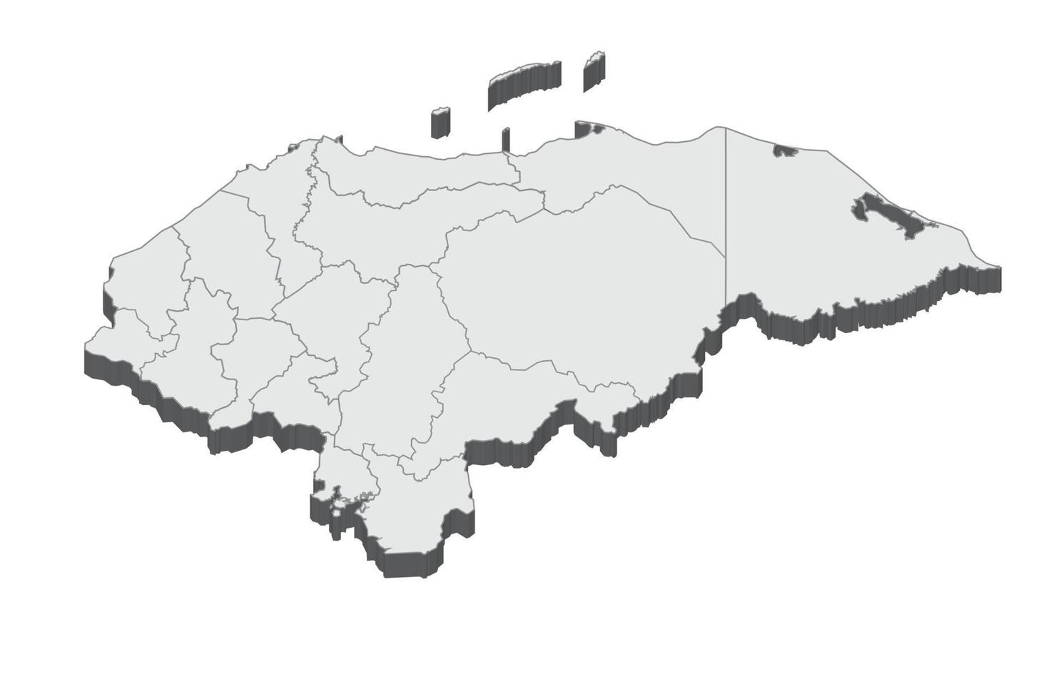 Ilustración de mapa 3d de honduras vector