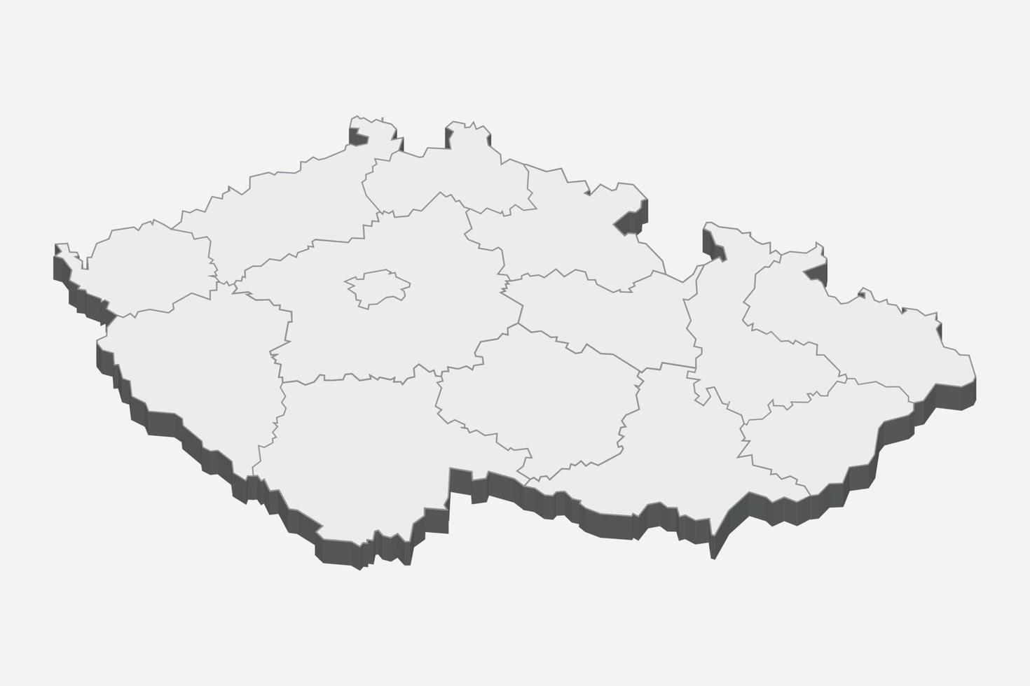 Ilustración de mapa 3d de la república checa vector