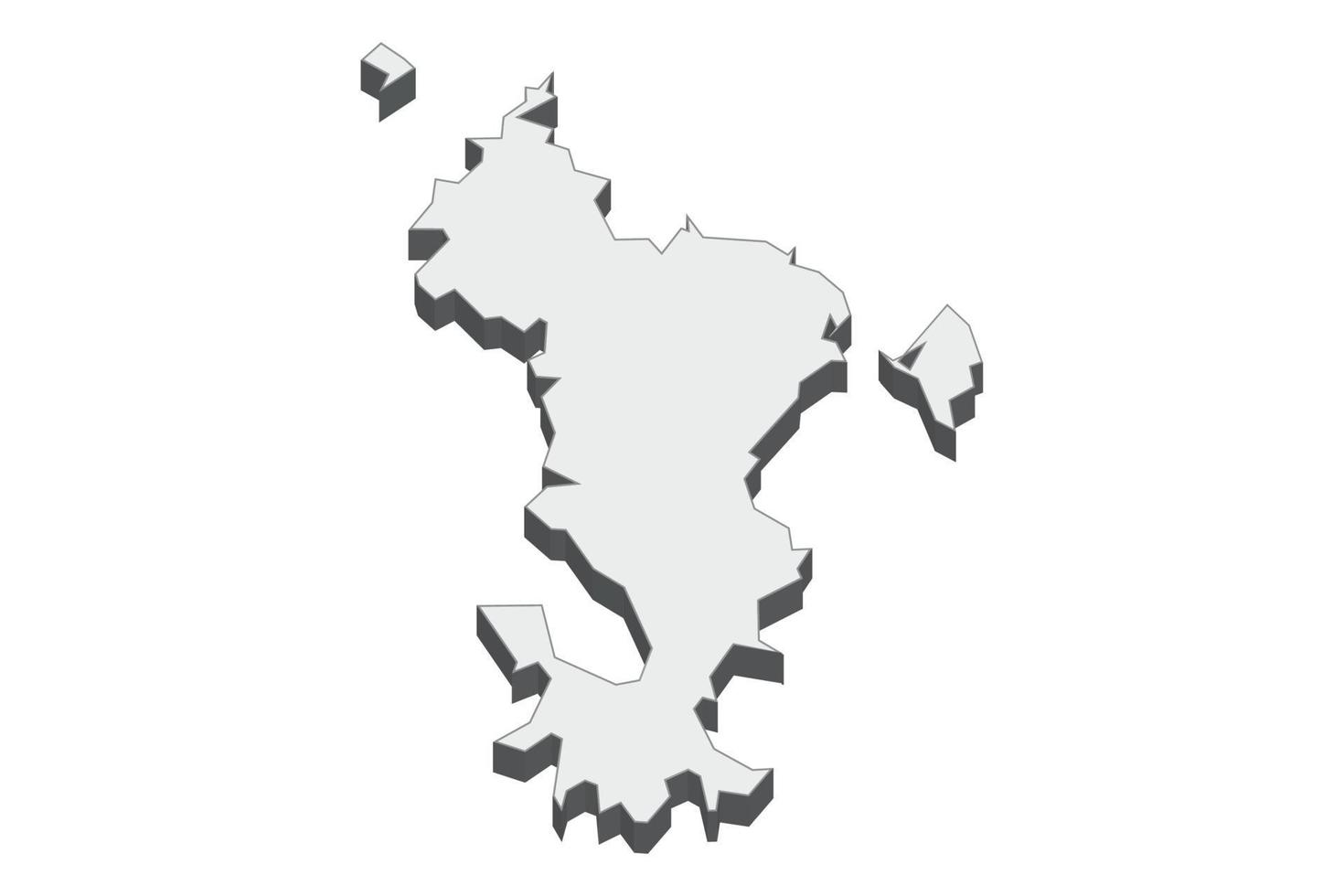 Ilustración de mapa 3d de mayotte vector