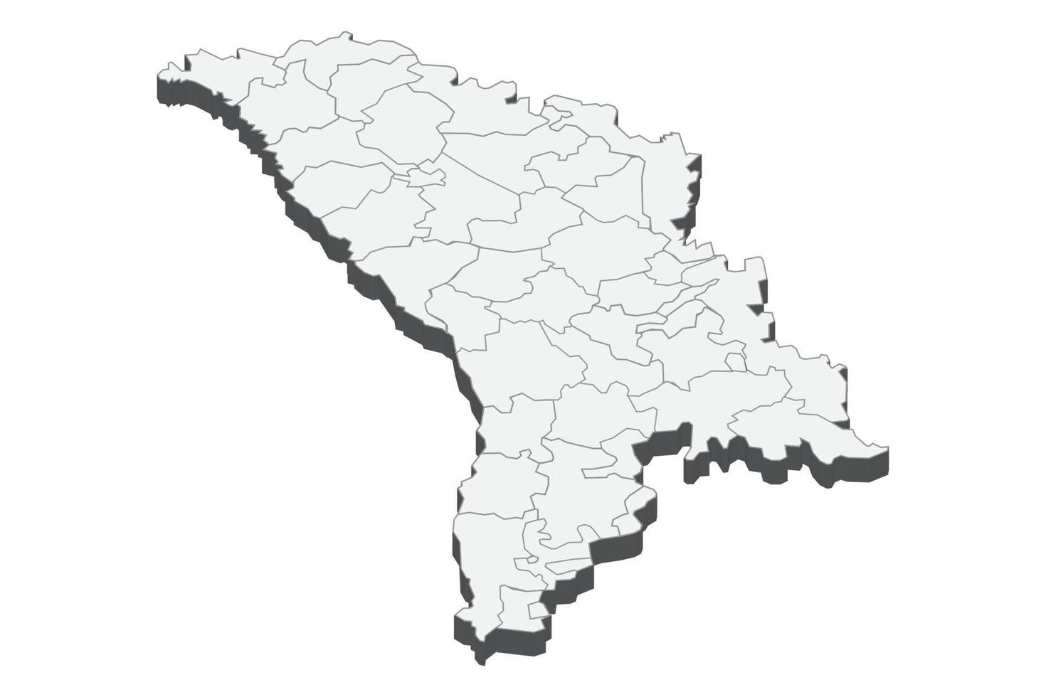 3D map illustration of Moldova vector