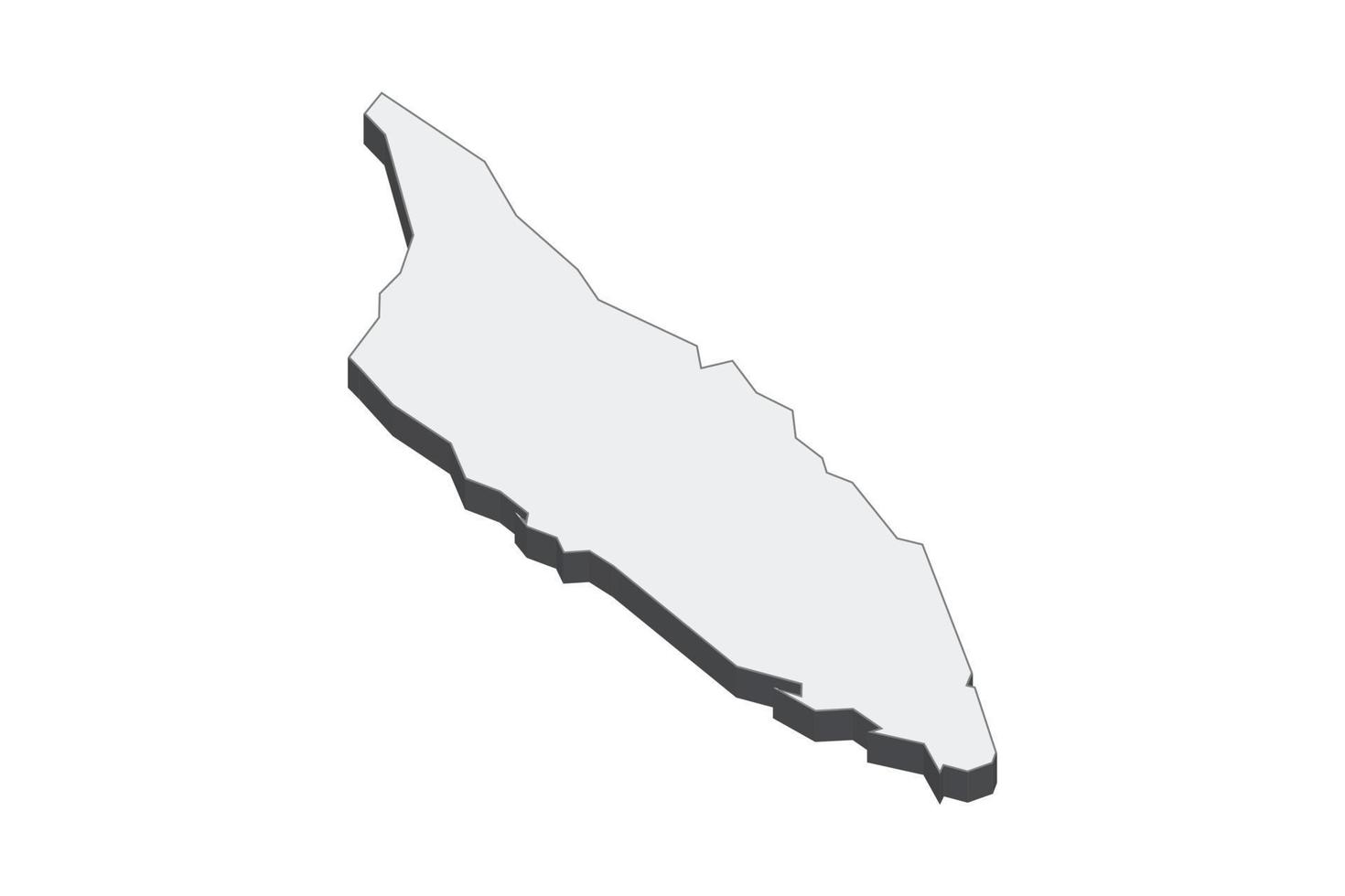 3D map illustration of Aruba vector