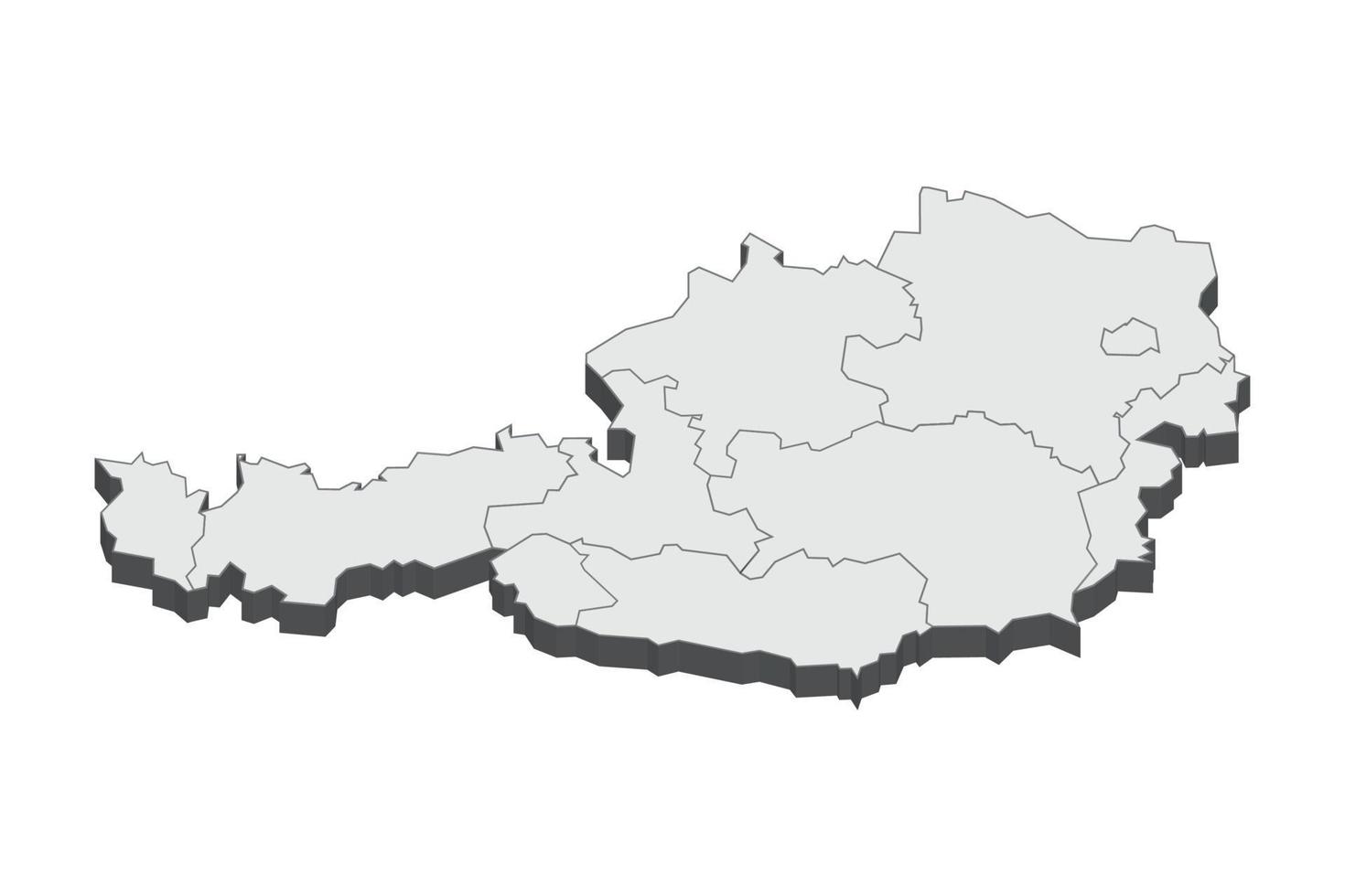 Ilustración de mapa 3D de Austria vector