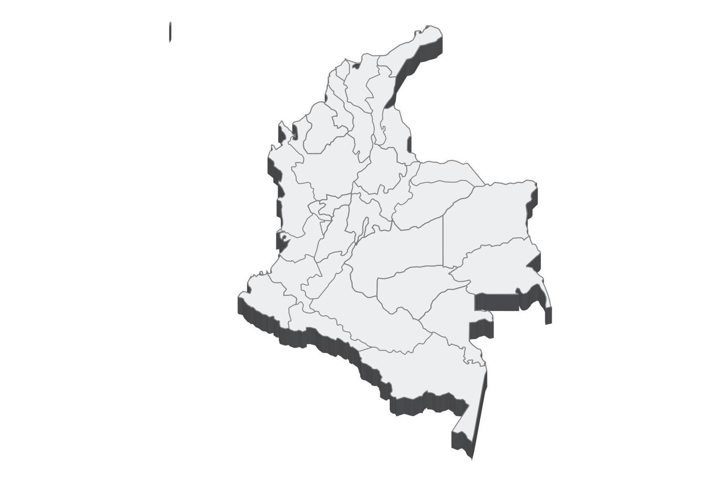 3D map illustration of Colombia vector