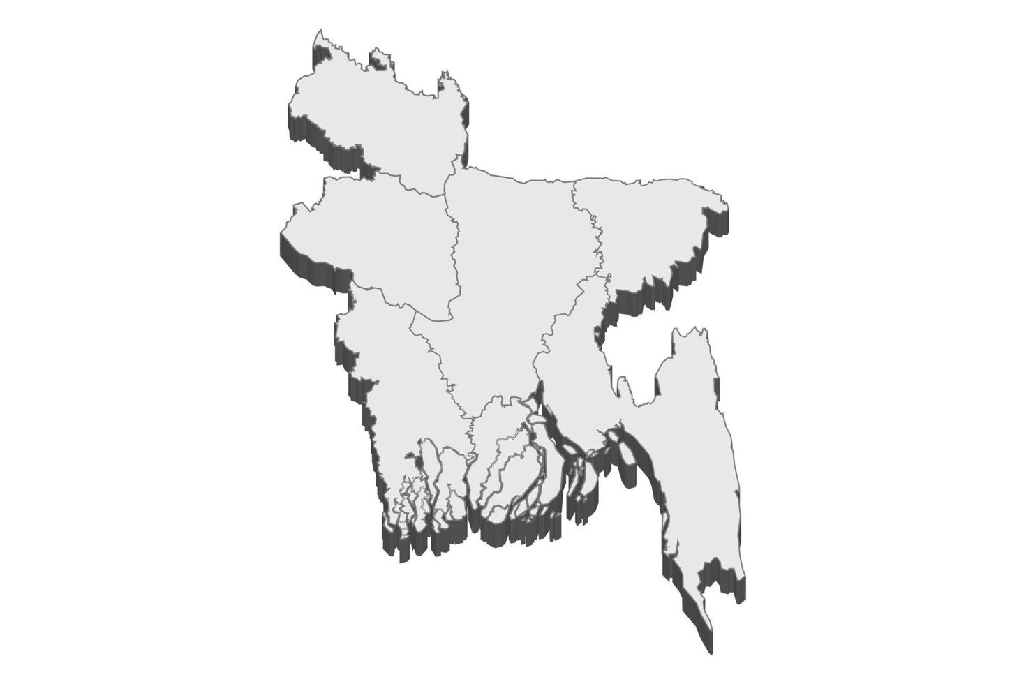 Ilustración de mapa 3d de bangladesh vector