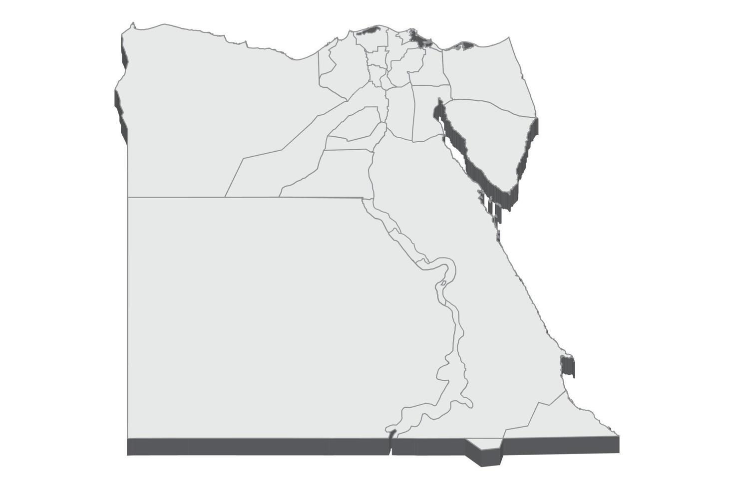 Ilustración de mapa 3D de Egipto vector