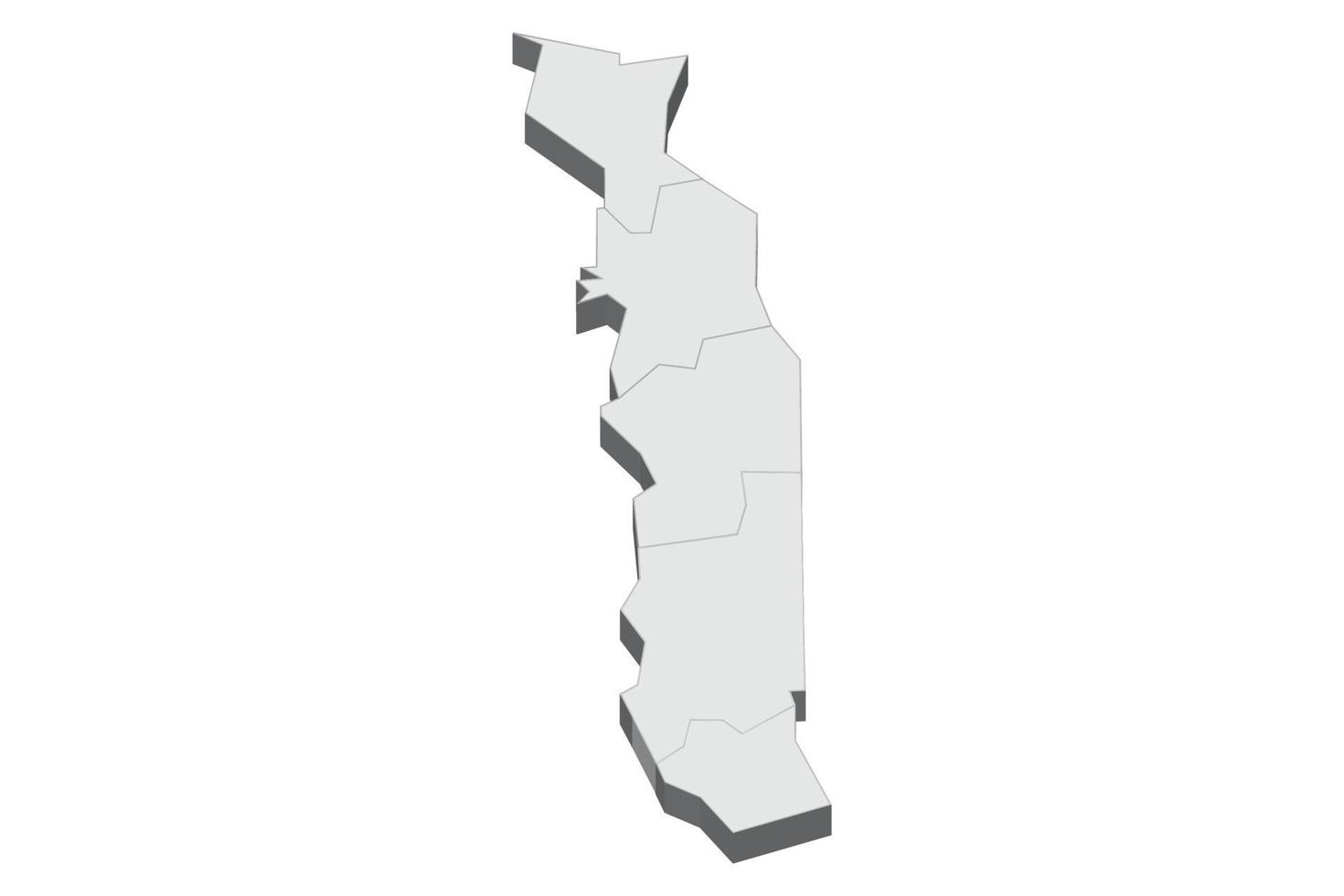3D map illustration of Togo vector