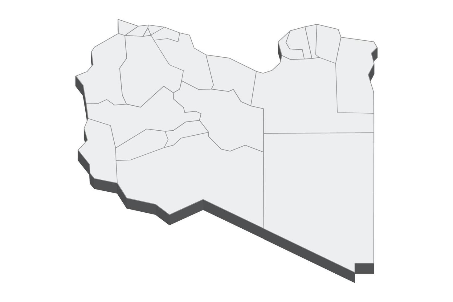 3D map illustration of Libya vector