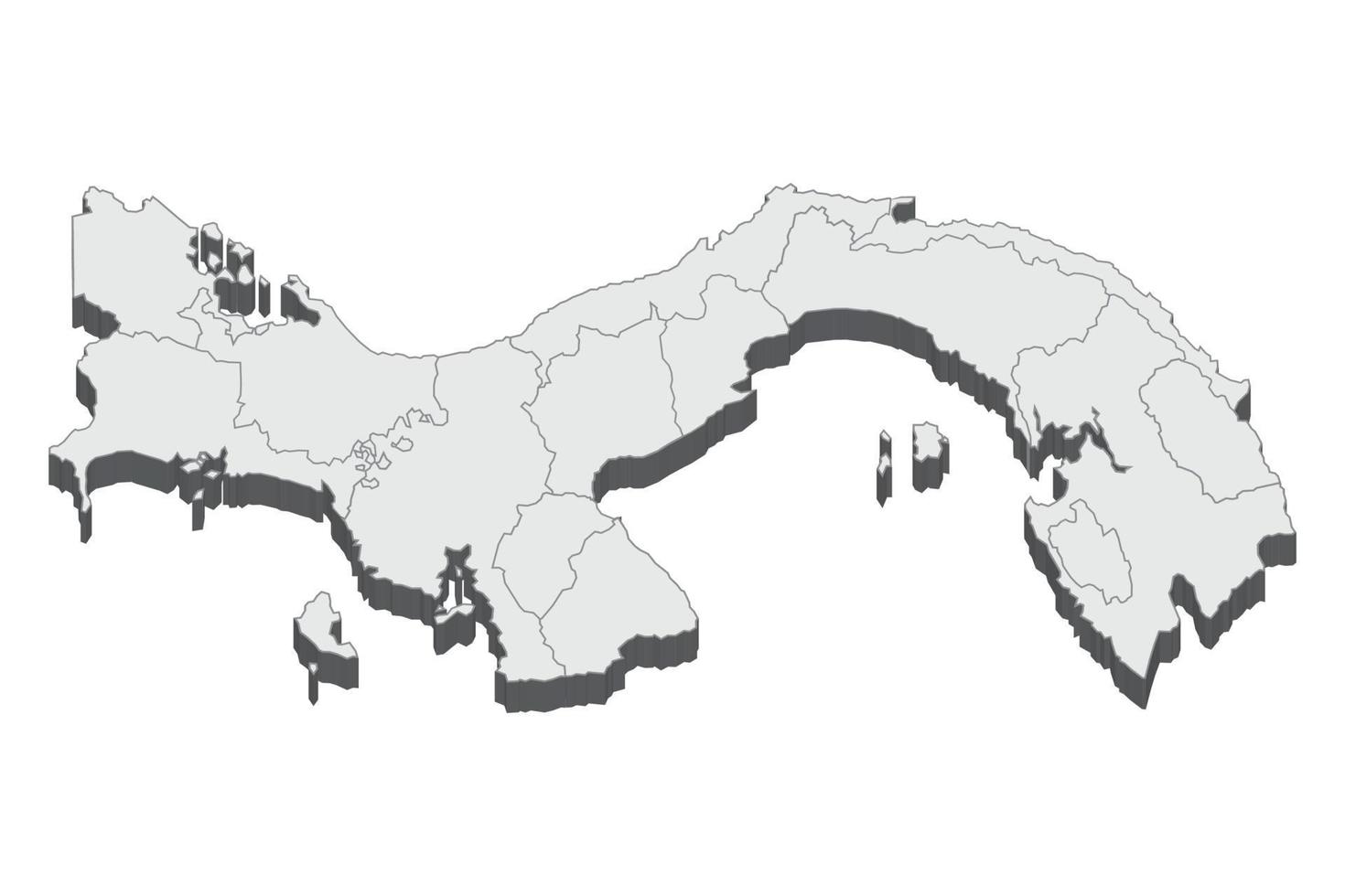 3D map illustration of Panama vector