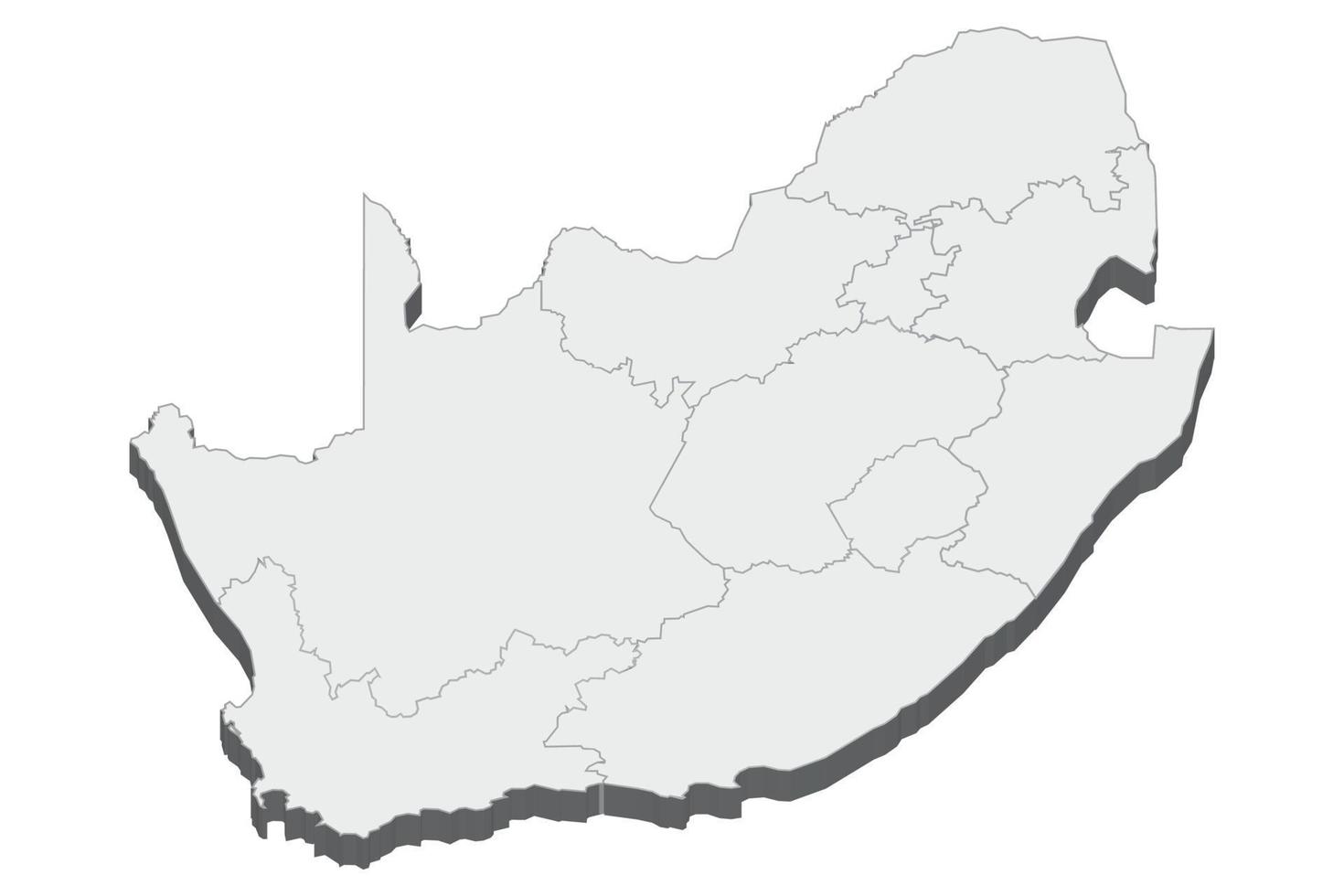 3D map illustration of South Africa vector