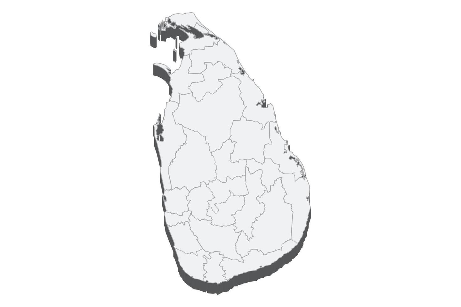 Ilustración de mapa 3d de sri lanka vector