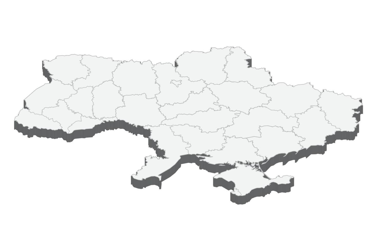 Ilustración de mapa 3D de Ucrania vector