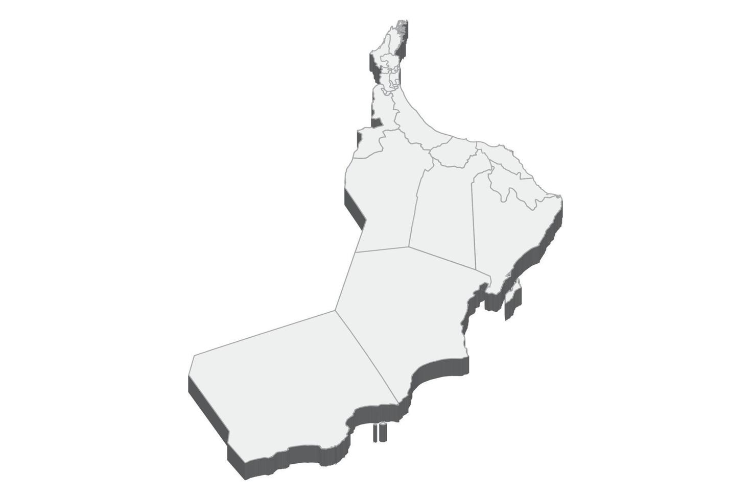 3D map illustration of Oman vector