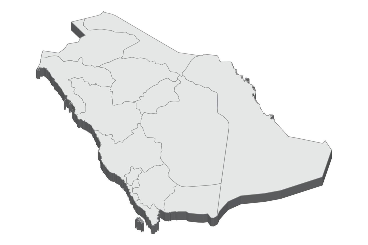 3D map illustration of Saudi Arabia vector