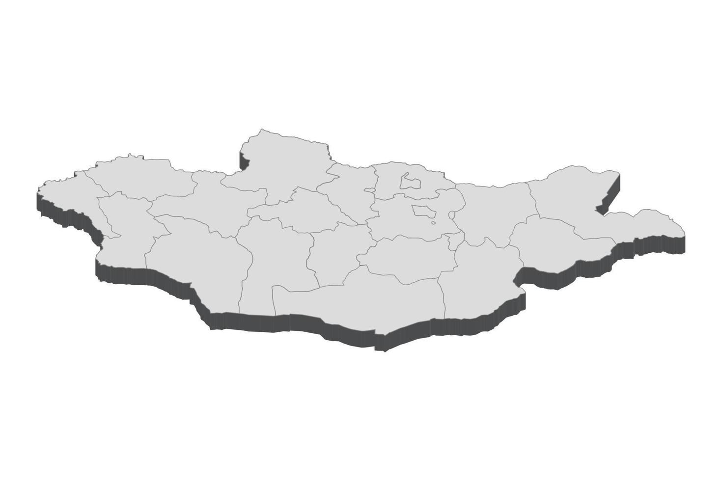 Ilustración de mapa 3d de mongolia vector