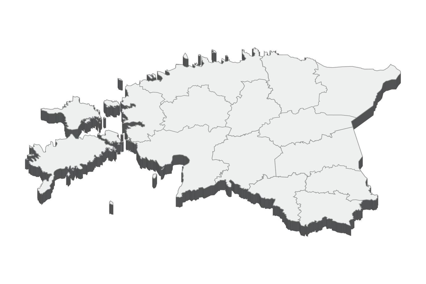 Ilustración de mapa 3d de estonia vector