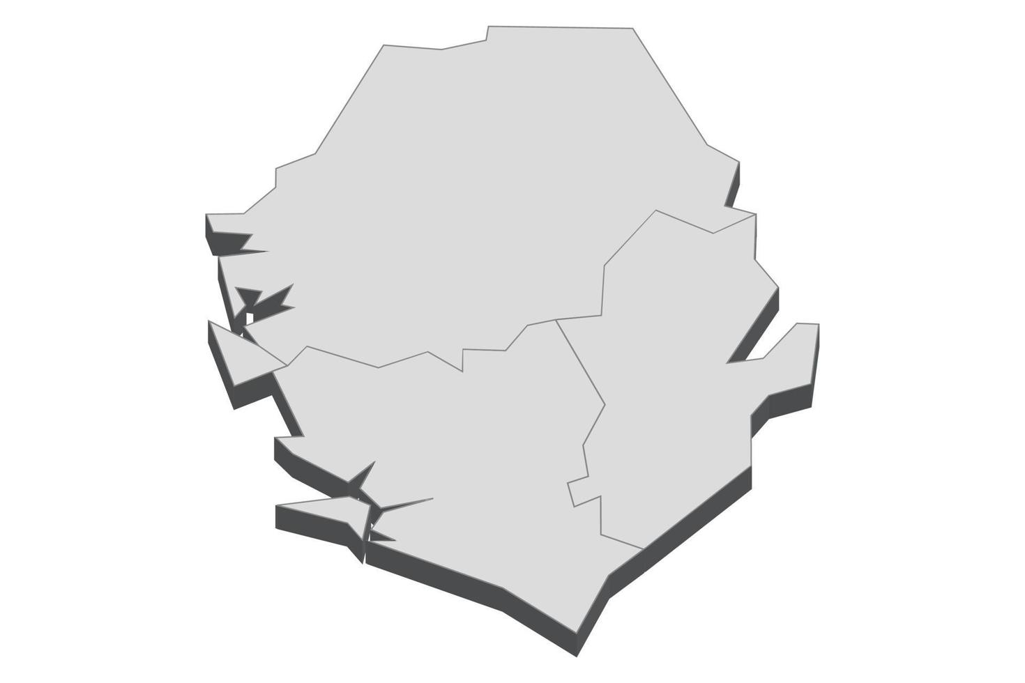 3D map illustration of Sierra Leone vector