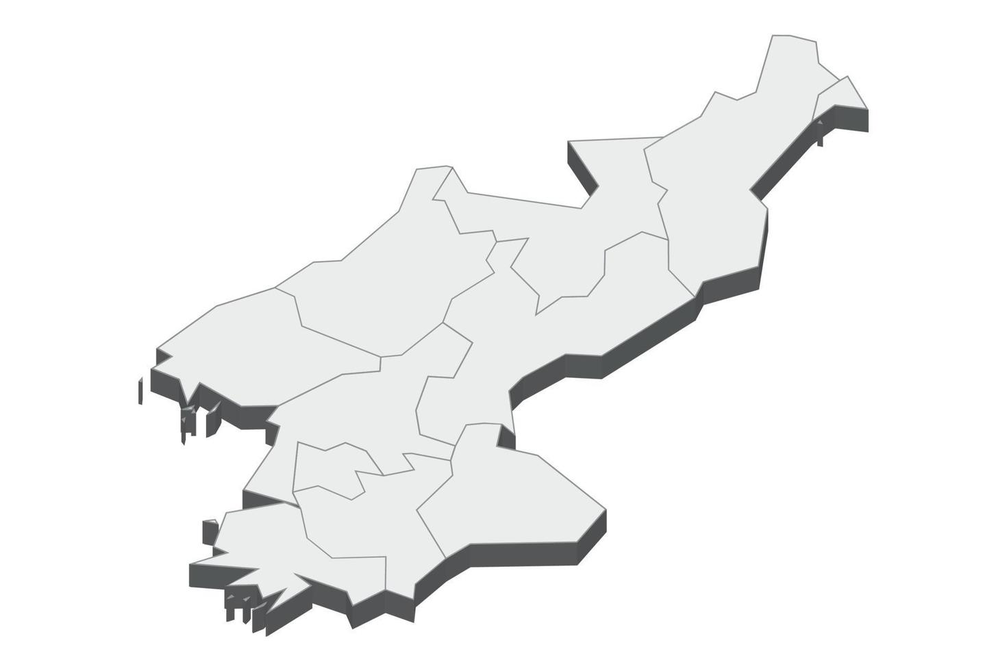 3D map illustration of North Korea vector