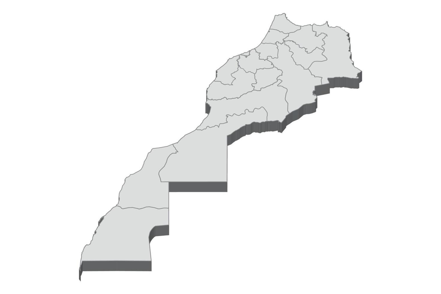 Ilustración de mapa 3d de marruecos vector