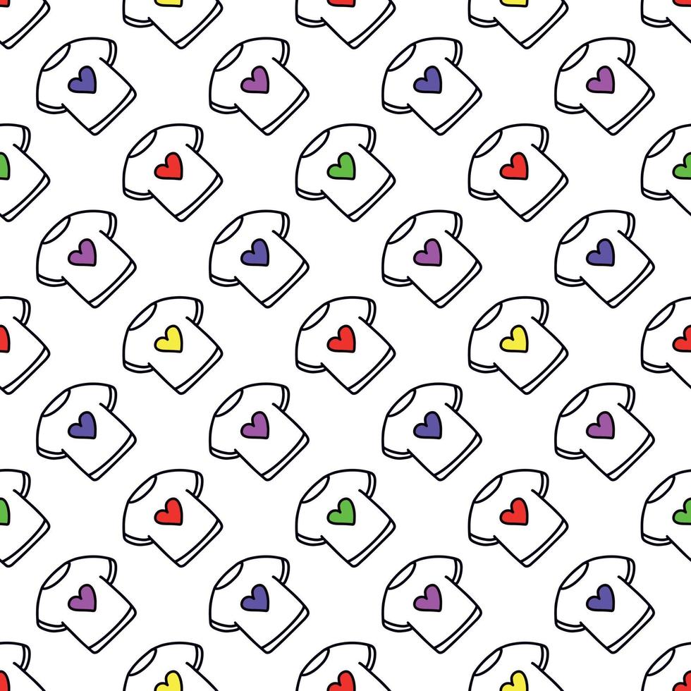 pattern of a T-shirt with a heart.Pattern for Valentines Day vector
