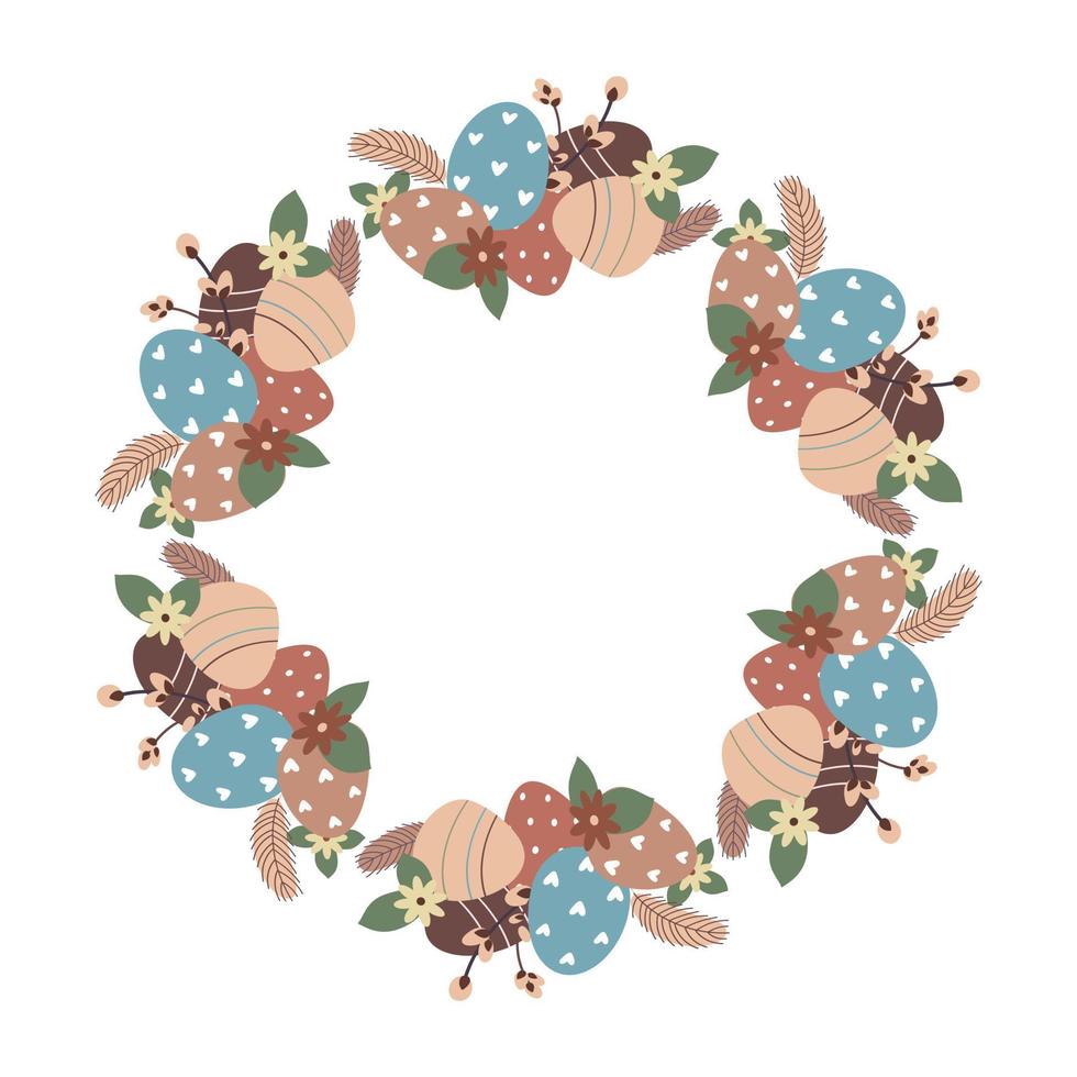 Easter wreath. Vector illustration