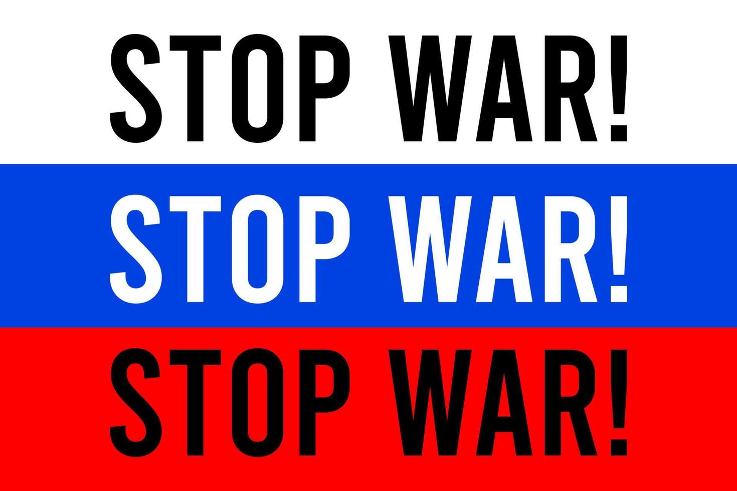 paren la guerra. la bandera de rusia y la inscripción - detener la guerra vector