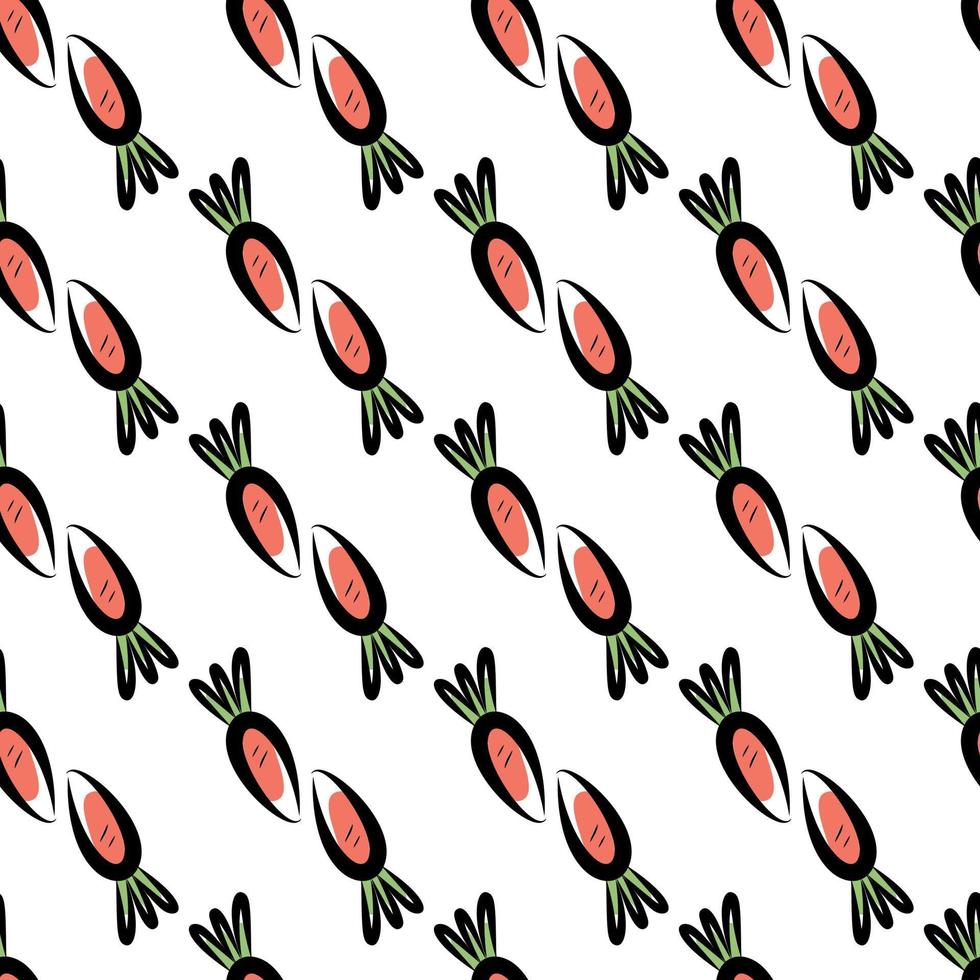 Seamless pattern of orange carrots vector