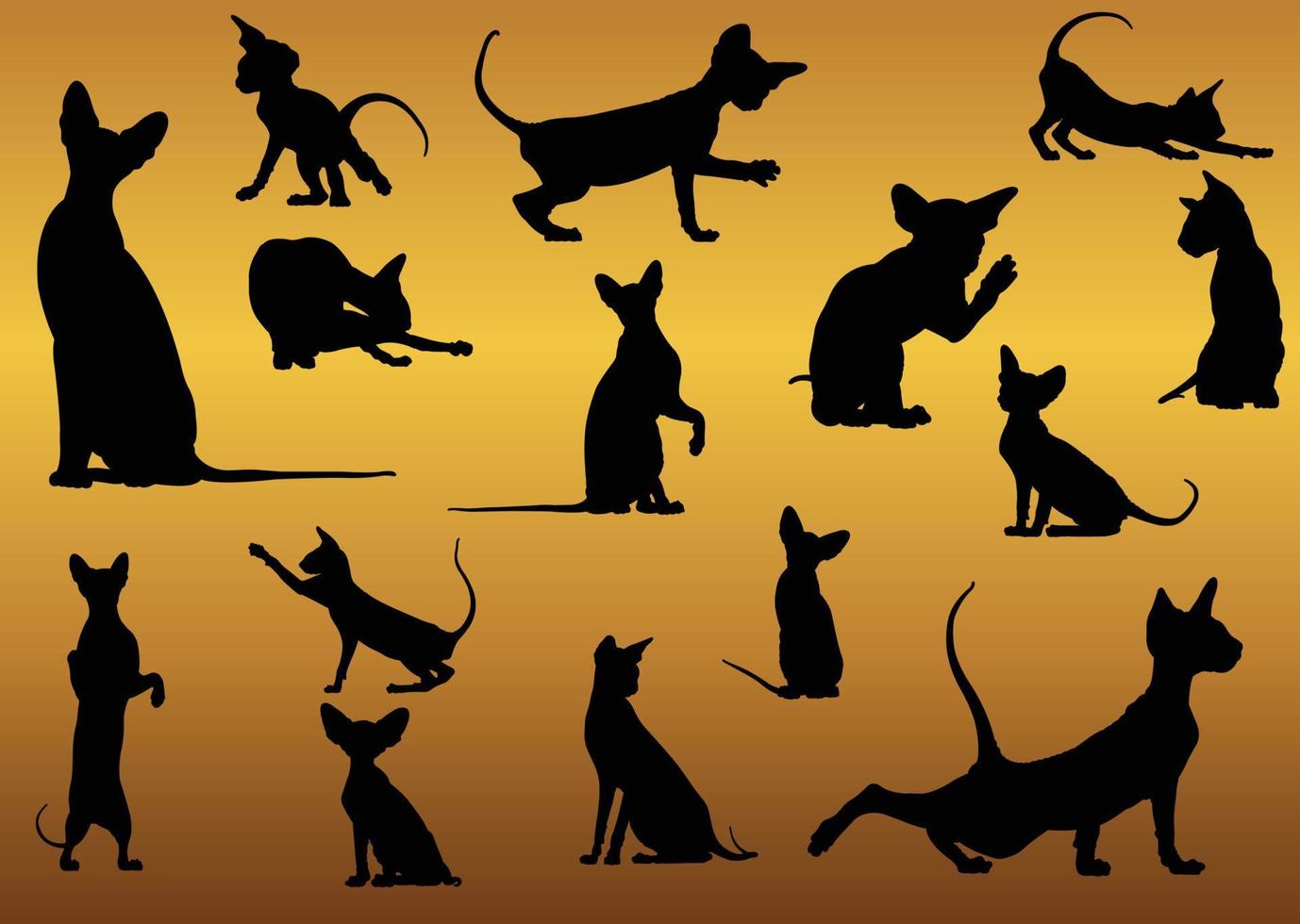 Sphinx cat silhouette vector