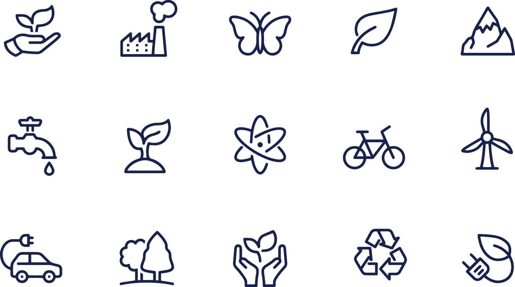 Ecology line icons vector design