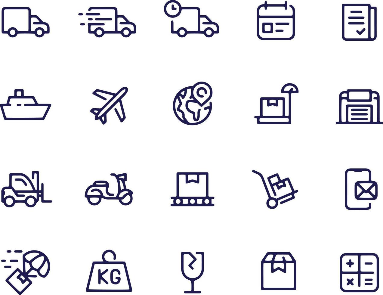 Delivery Icons Set vector design