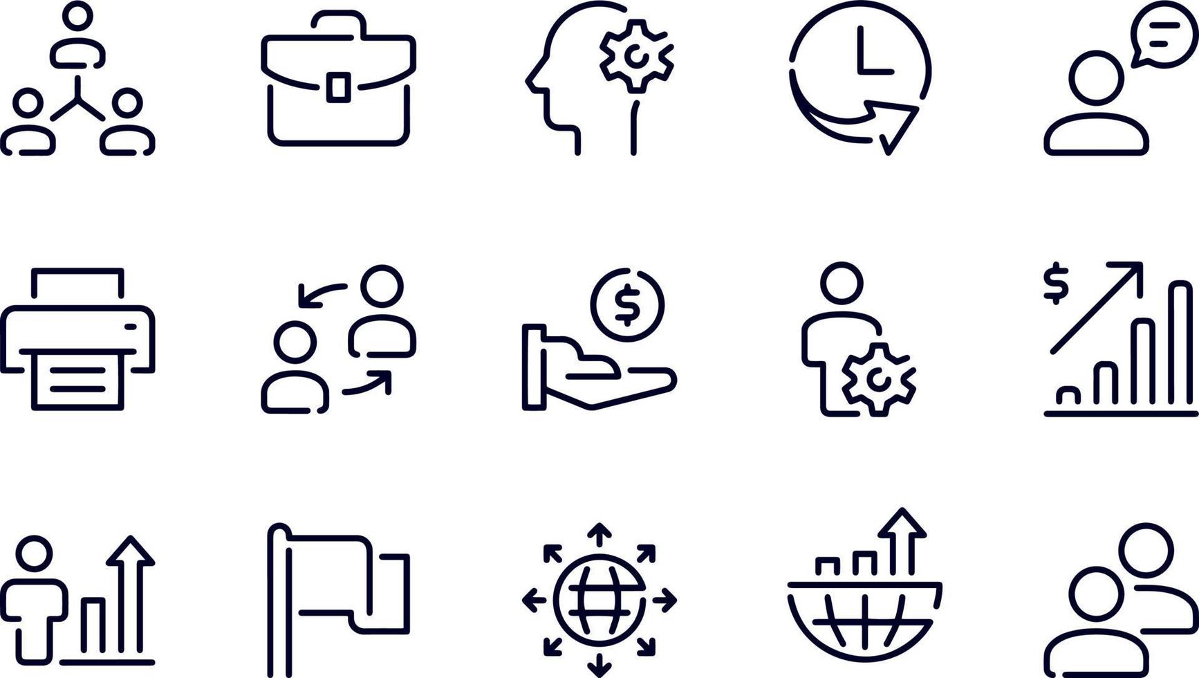 diseño de vectores de iconos de línea de negocio