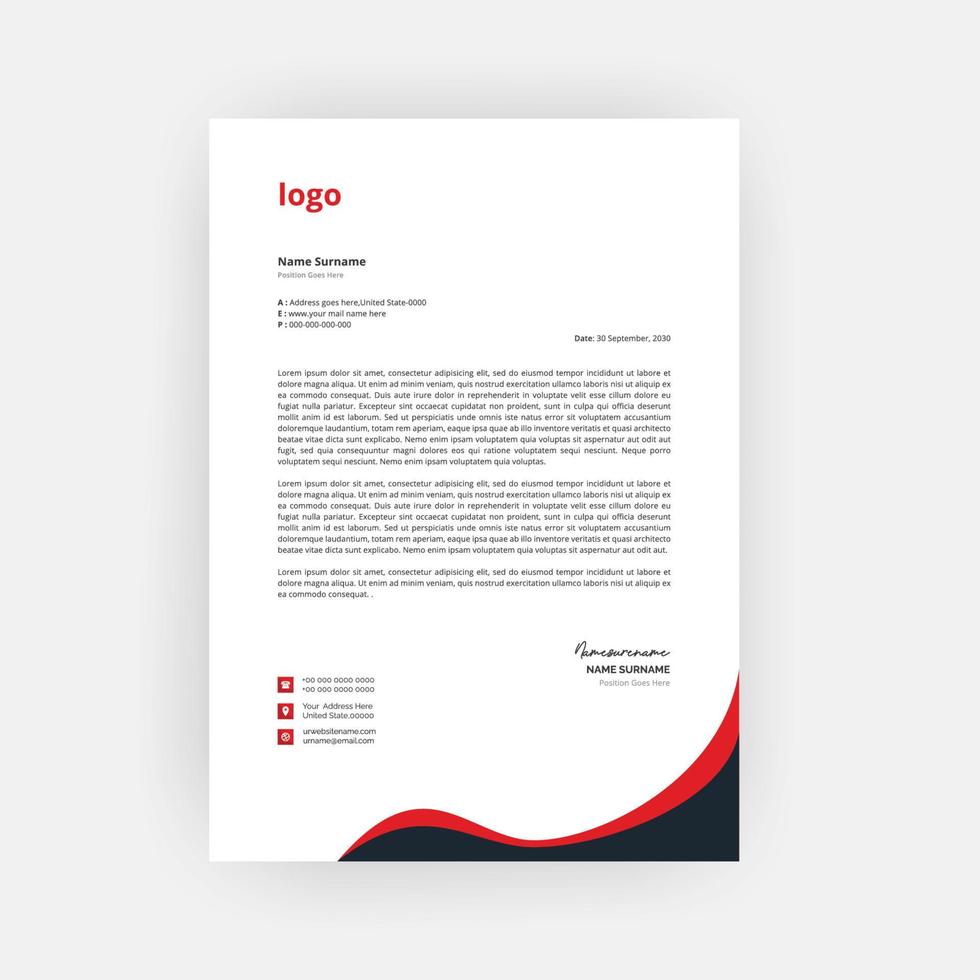 Simple creative modern letter head templates for your project design,a4 sizes. vector