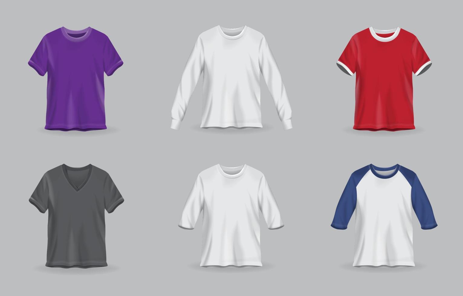 Various Realistic T- Shirt Template vector