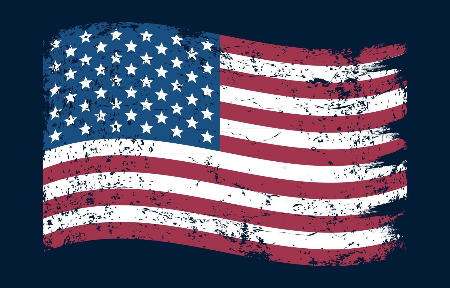 grunge, vendimia, bandera americana vector