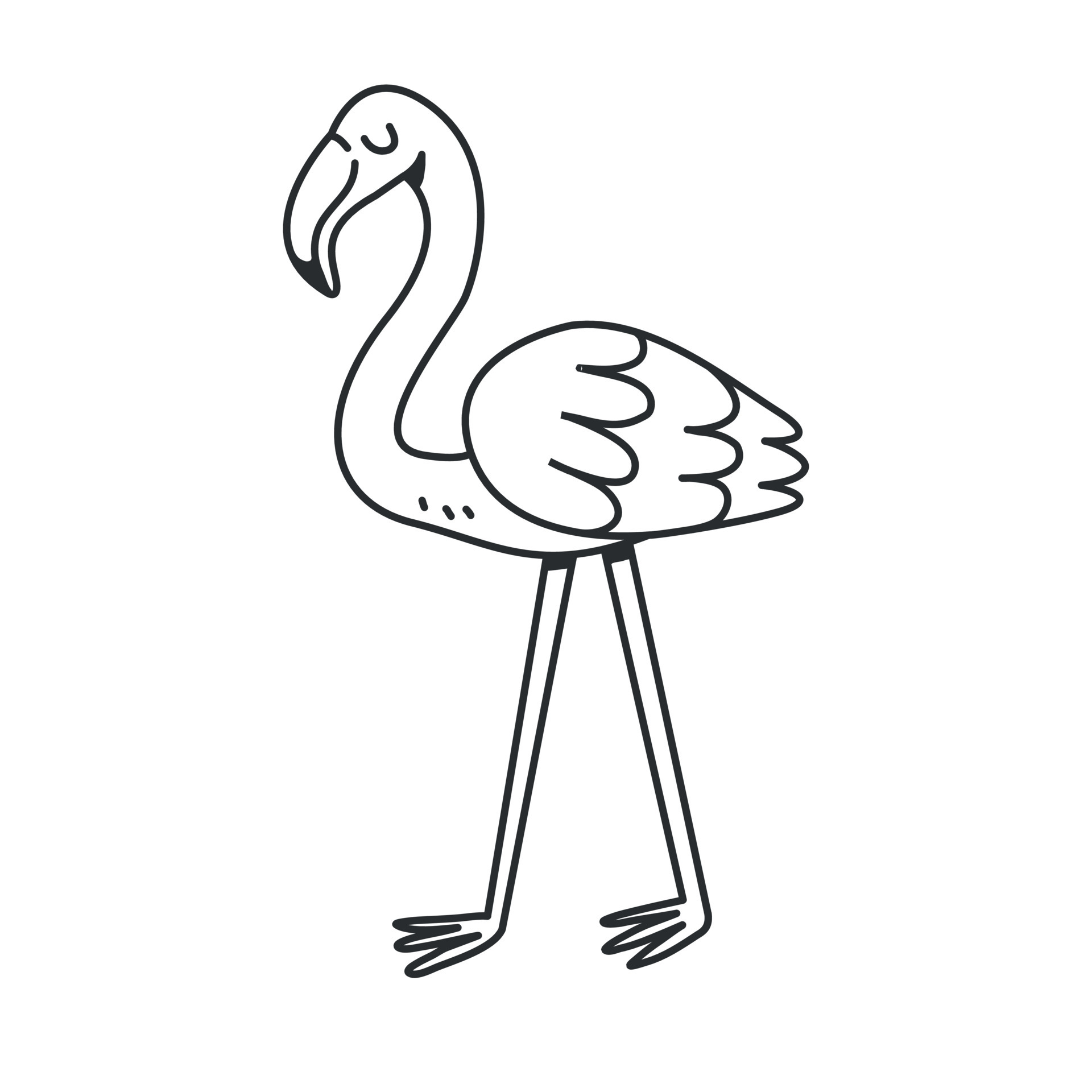 Flamingo in simple black and white doodle style isolated on white background. Vector hand drawn doodle illustration. 6125724 Vector Art at Vecteezy Flamingo in simple black and white doodle style isolated on white background. Vector hand drawn doodle illustration. 6125724 Vector Art at Vecteezy