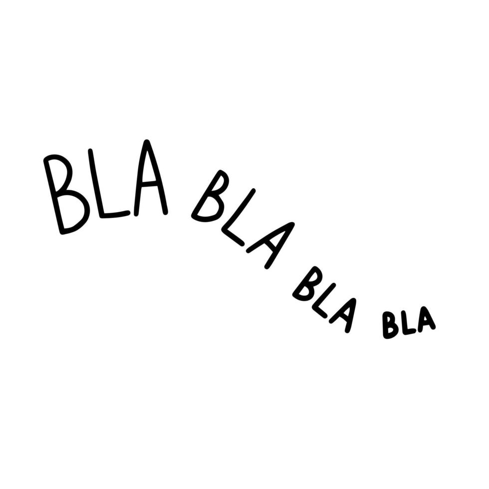 larga frase curva bla bla bla. ilustración de texto vectorial aislada sobre fondo blanco. vector