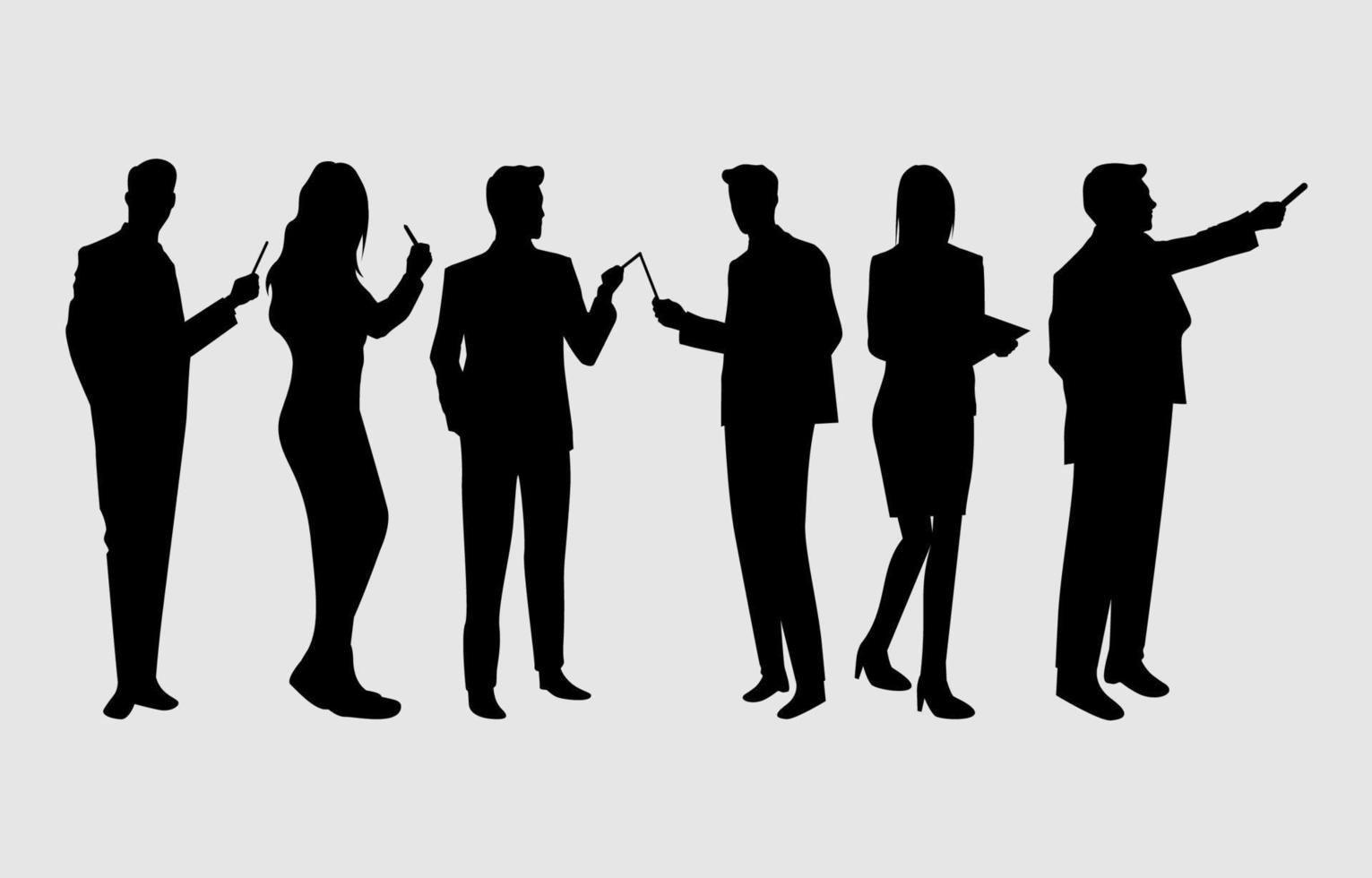 Business Presentation People SIlhouette Set vector