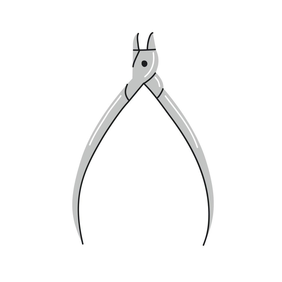 Cuticle nippers for removing cuticles in cartoon style isolated on white background. Vector illustration.