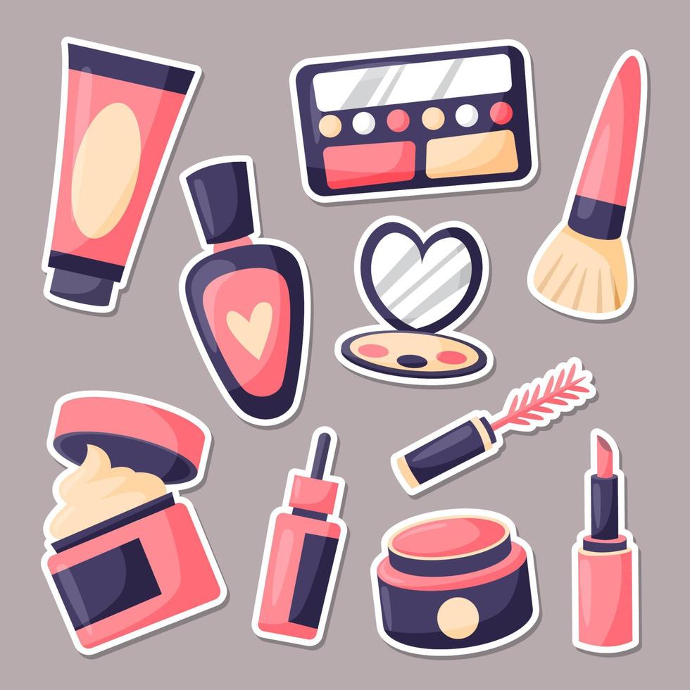 Skin Care Sticker Collection vector