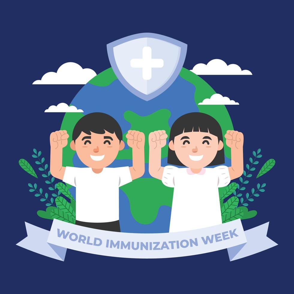 World Immunization Week Background vector
