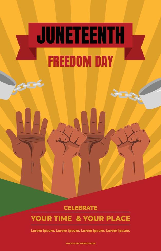 Juneteenth Freedom Day Poster Design vector