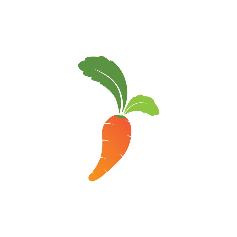 Zanahoria dulce creativa y moderna para el diseño del logotipo de frutas, verduras y restaurantes vectorial editable en fondo blanco vector